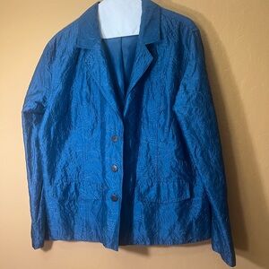 Chico's Blue Textured Blazer